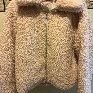 Women's Faux Fur Bomber Jacket - A New Day™ Medium